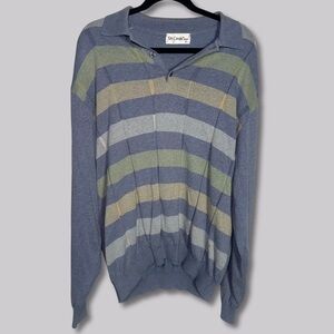 St. Croix (XL) Vintage Quiet Luxury Knit Striped Sweater- Eclectic Grandpa Y2K